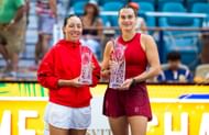 Jessica Pegula and Aryna Sabalenka at the Miami Open 2025. (Photo: Getty)